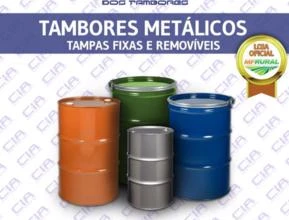 Tambores Metálicos de Tampa Fixa e Removível - 200 Litros - HOMOLOGADO - RJ