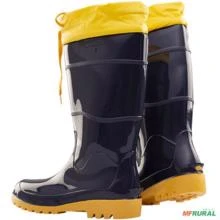 Bota Pvc Azul/Amarelo Náutica -  Tamanho: 35