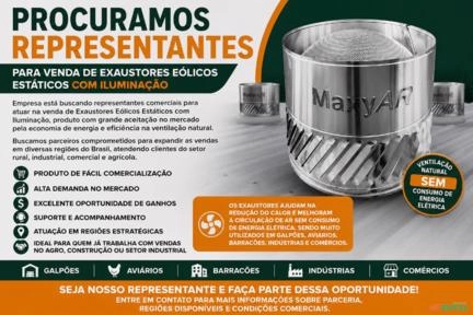 Procuramos Representantes para Venda de Exaustores Eólicos com Iluminação Imagem Procuramos Representantes para Venda de Exaustores Eólicos com Iluminação