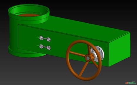 Registro redondo manual acionamento por corrente simples Imagem Registro redondo manual acionamento por corrente simples