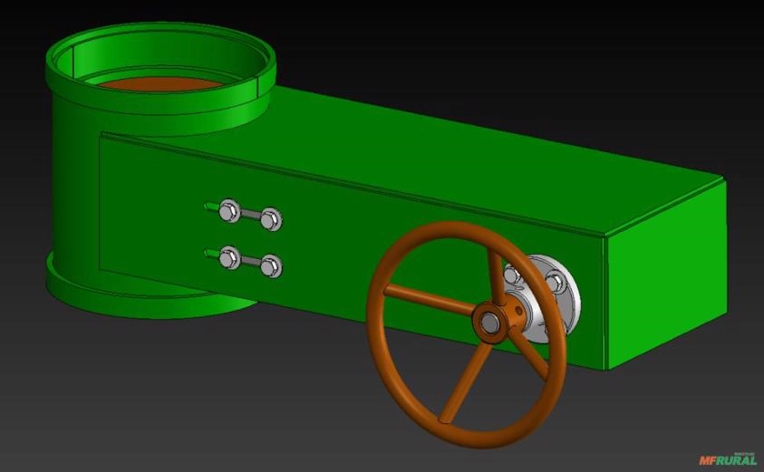Registro redondo manual acionamento por corrente simples Imagem Registro redondo manual acionamento por corrente simples