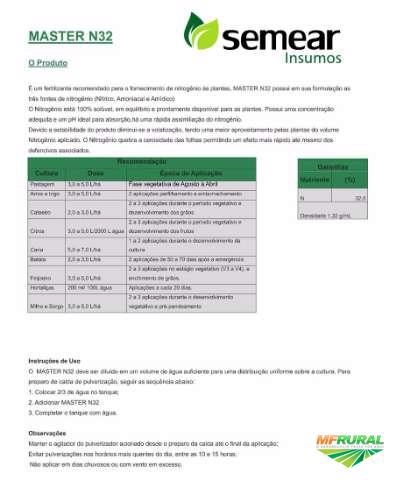 Máster N32 Uréia nanopartículas. Imagem Máster N32 Uréia nanopartículas.
