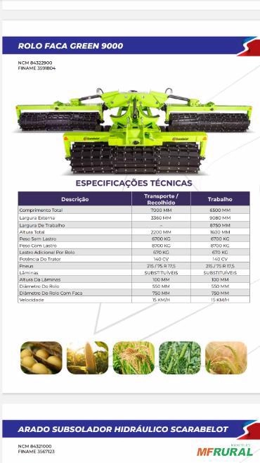 Rolo Faca Green 9000 Imagem Rolo Faca Green 9000