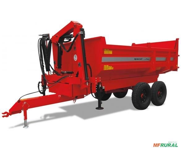 CARRETA FORRAGEIRA GRANELEIRA COM GUINDASTE Imagem CARRETA FORRAGEIRA GRANELEIRA COM GUINDASTE