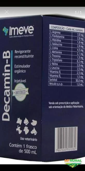 DECAMIN B - REVIGORANTE - PROMOTOR DE ENGORDA E CRESCIMENTO - 500 ML