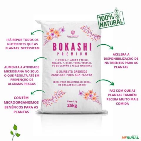 Fertilizante Bokashi Orgânico Classe A  25kg