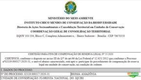 VENDA DE ÁREAS PARA COMPENSAÇÃO DE RESERVA LEGAL - ICMBIO