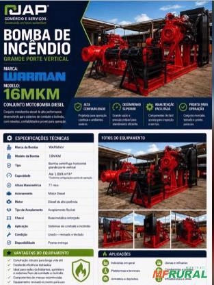 Conjunto de Bomba Vertical Alta Vazão Warman com Motor a Diesel Imagem Conjunto de Bomba Vertical Alta Vazão Warman com Motor a Diesel