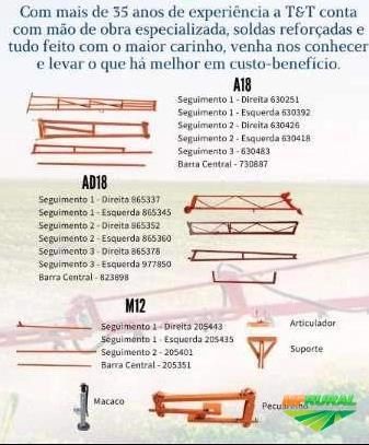 Barras para pulverizadores Imagem Barras para pulverizadores