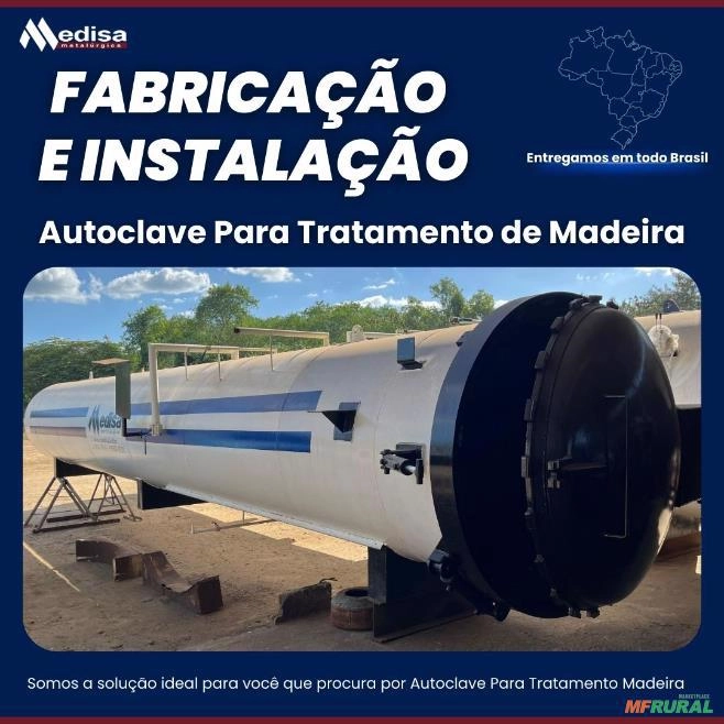 Autoclave para Tratamento de Madeiras de 13m Imagem Autoclave para Tratamento de Madeiras de 13m