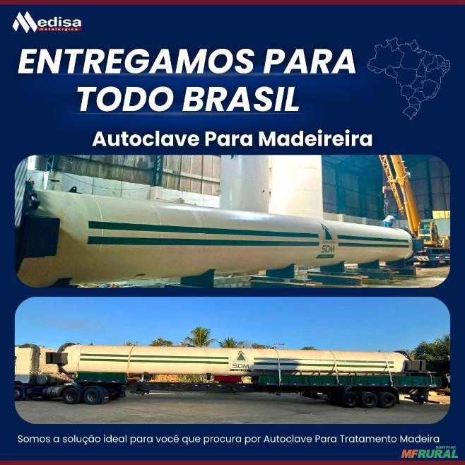 Autoclave para Tratamento de Madeiras de 21m Imagem Autoclave para Tratamento de Madeiras de 21m