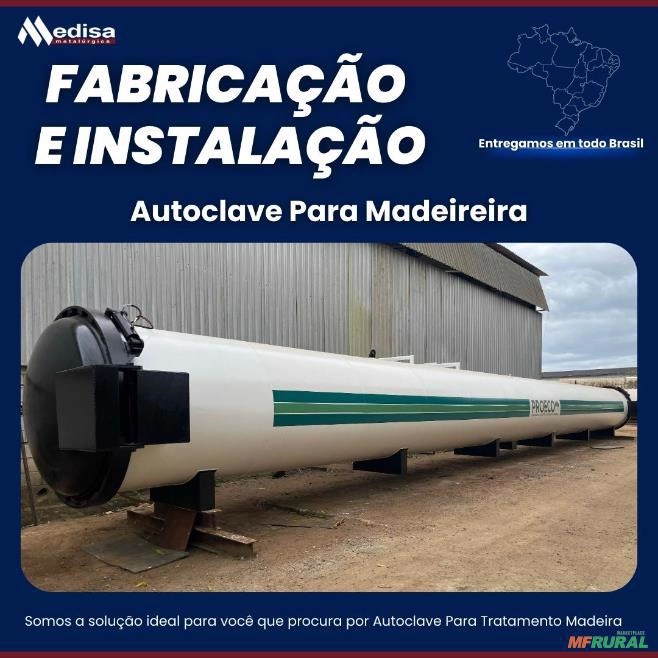 Autoclave para Tratamento de Madeiras de 22m Imagem Autoclave para Tratamento de Madeiras de 22m