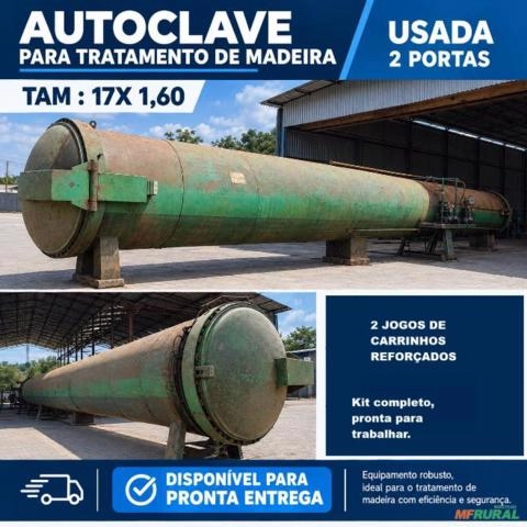 AUTOCLAVES PARA TRATAMENTO DE MADEIRA USADA 2 PORTAS 17X1,60 Imagem AUTOCLAVES PARA TRATAMENTO DE MADEIRA USADA 2 PORTAS 17X1,60