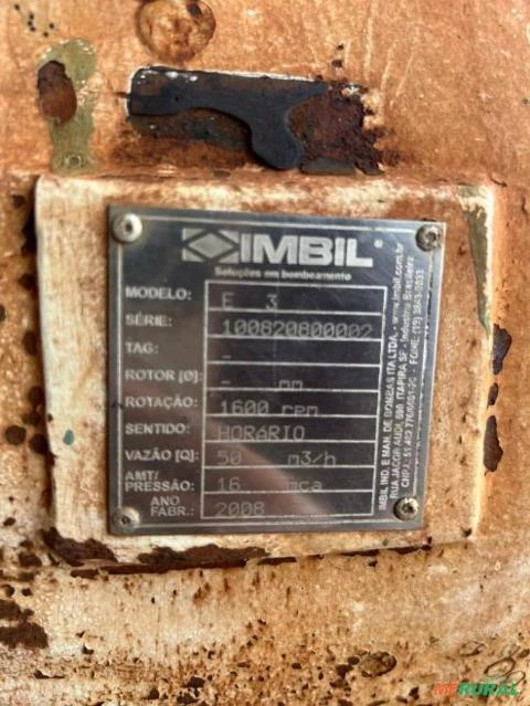 BOMBA IMBIL MODELO E-3 COM BASE VAZÃO:50M³/H X 16MCA