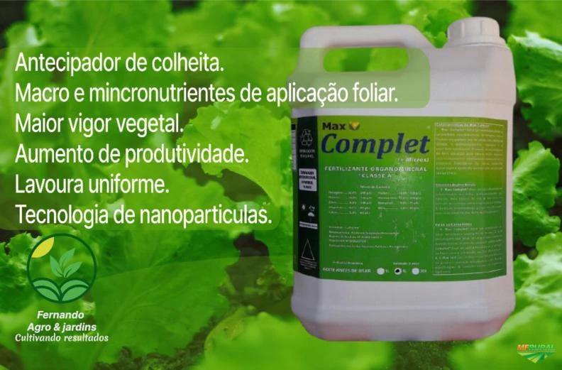 Fertilizante líquido NPK + Aditivos via folha.