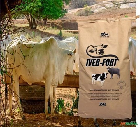 Iverfort ivermifugo vetfort ivermectina 3,6% mais micro e macro 25kg