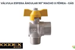 Valvula Registro para Gás 1/2" - Rosca Macho x Fêmea - Angular 90º - Italy
