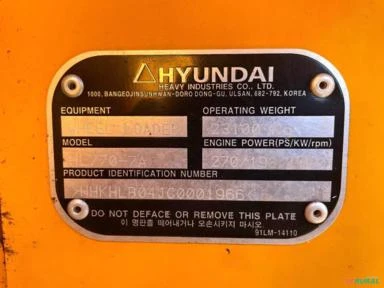 Pá Carregadeira Hyundai HL770-7A 2012
