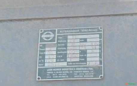 Imagem Gerador de Energia 80 kVA Leon Heimer 154 hrs Motor Mwm Ano 1998 80kVA Imagem Gerador de Energia 80 kVA Leon Heimer 154 hrs Motor Mwm Ano 1998 80kVA