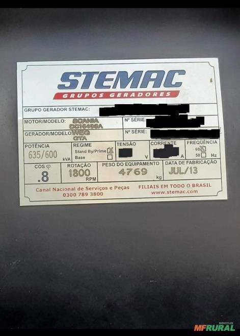 Imagem Gerador de Energia 635 kVA 625 kVA 600 kVA Stemac Ano 2013 + Scania Dc16 + Weg 635kVA 625kVA 600kVA Imagem Gerador de Energia 635 kVA 625 kVA 600 kVA Stemac Ano 2013 + Scania Dc16 + Weg 635kVA 625kVA 600kVA