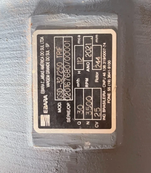 Imagem Bomba elétrica trifasica 25cv 220v irrigação aspersão alta pressão Imagem Bomba elétrica trifasica 25cv 220v irrigação aspersão alta pressão