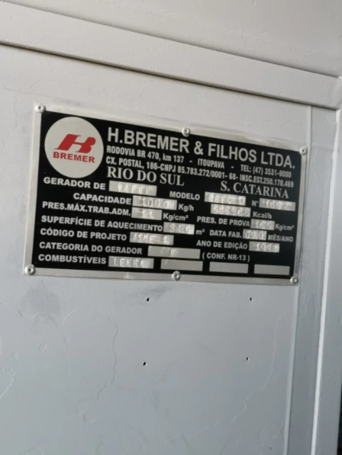 Caldeira  Bremer lenha -1TON KGVH 11PMT Piso Zero Completa Impecável