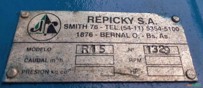 Soprador Roots Marca Repicky Mod. R15 em Blumenau SC à venda. 694786