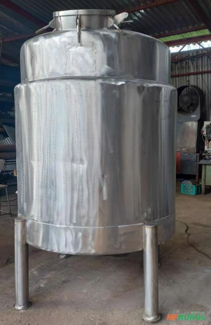 REATOR EM AÇO INOX SERPENTINADO MEIA CANA   2MIL Litros, COM MISTURADOR ALTA PRESSÃO Imagem REATOR EM AÇO INOX SERPENTINADO MEIA CANA   2MIL Litros, COM MISTURADOR ALTA PRESSÃO