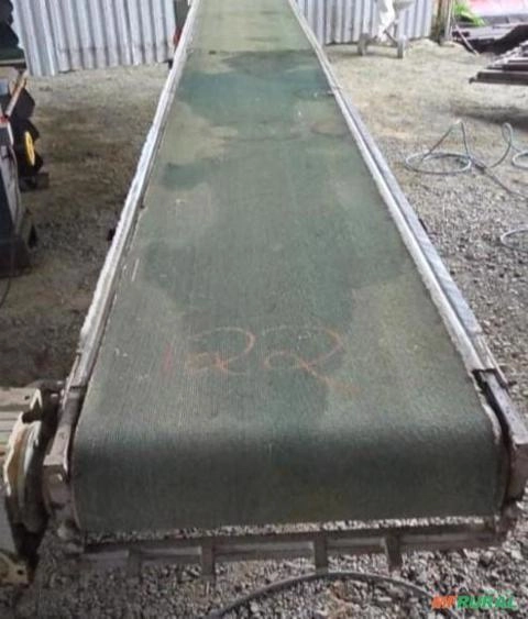 Esteira transportadora plana ,80cm de larg, 7mts de comp. com mordedor Imagem Esteira transportadora plana ,80cm de larg, 7mts de comp. com mordedor