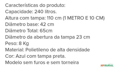 Bombonas Plástica 240 litros