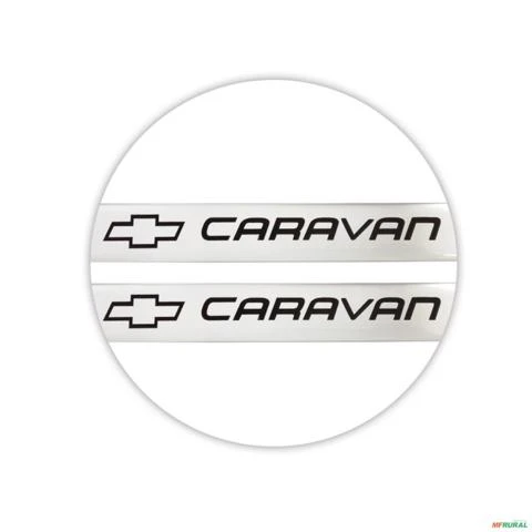 Jogo de Soleira Resinada Chevrolet Caravan 1976 a 1991 Prata