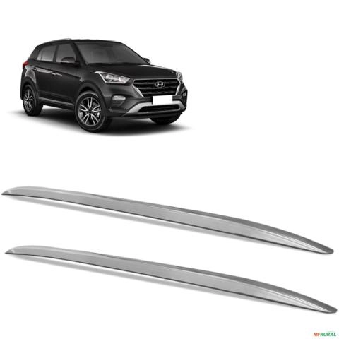 Rack de Teto Longarina Hyundai Creta 2017 a 2023 Alumínio Polido CK Imagem Rack de Teto Longarina Hyundai Creta 2017 a 2023 Alumínio Polido CK