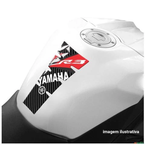 Protetor De Tanque Universal Yamaha R3 Vermelho Tank Pad Adesivo Resinado