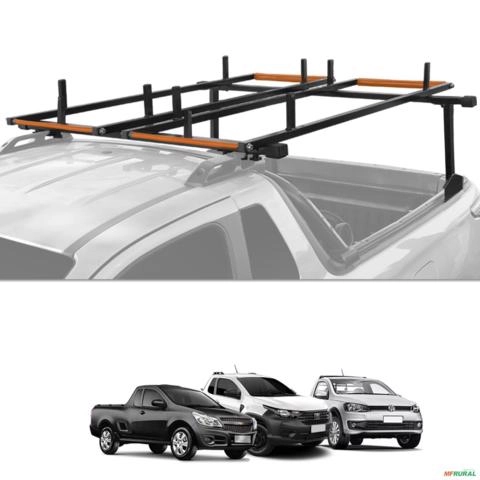 Rack Suporte Porta Escadas Com Rolete Universal Preto para Strada, Saveiro, Toro, Montana e Oroch Imagem Rack Suporte Porta Escadas Com Rolete Universal Preto para Strada, Saveiro, Toro, Montana e Oroch