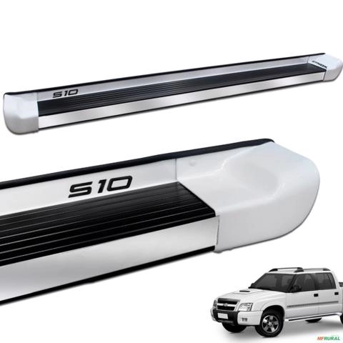 Estribo Lateral S10 CD 1995 a 2011 Branco Malher Personalizado Imagem Estribo Lateral S10 CD 1995 a 2011 Branco Malher Personalizado