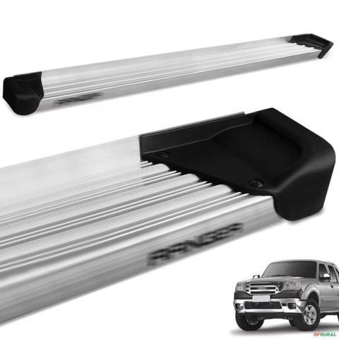 Estribo Lateral Ranger CD 1998 a 2012 Aluminio Natural A3 Imagem Estribo Lateral Ranger CD 1998 a 2012 Aluminio Natural A3