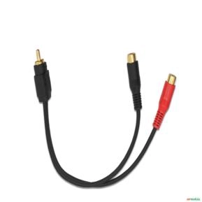 Cabo RCA Y 2 Fêmea 1 Macho 5mm Emborrachado Preto KX3 Cabo RCA Y 2 Fêmea 1 Macho 5mm Emborrachado Preto KX3