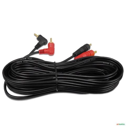 Cabo RCA Coaxial 5 Metros 5mm Emborrachado Preto KX3 Imagem Cabo RCA Coaxial 5 Metros 5mm Emborrachado Preto KX3