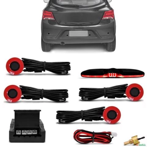 Sensor de Estacionamento Embutido 4 Pontos 16mm Preto Fosco KX3 Imagem Sensor de Estacionamento Embutido 4 Pontos 16mm Preto Fosco KX3