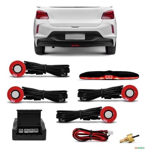 Sensor de Estacionamento Embutido 4 Pontos 16mm Branco KX3 Imagem Sensor de Estacionamento Embutido 4 Pontos 16mm Branco KX3