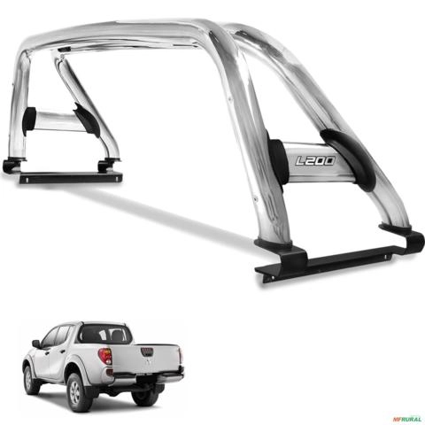 Santo Antonio L200 Triton 2008 a 2018 Duplo Cromado Imagem Santo Antonio L200 Triton 2008 a 2018 Duplo Cromado