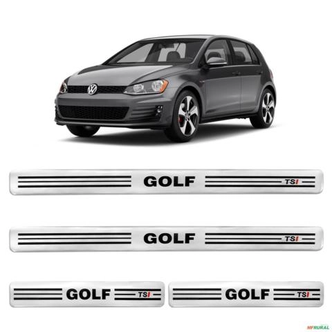Jogo de Soleira Resinada Golf TSI 2014 a 2020 Prata Alto Brilho Imagem Jogo de Soleira Resinada Golf TSI 2014 a 2020 Prata Alto Brilho