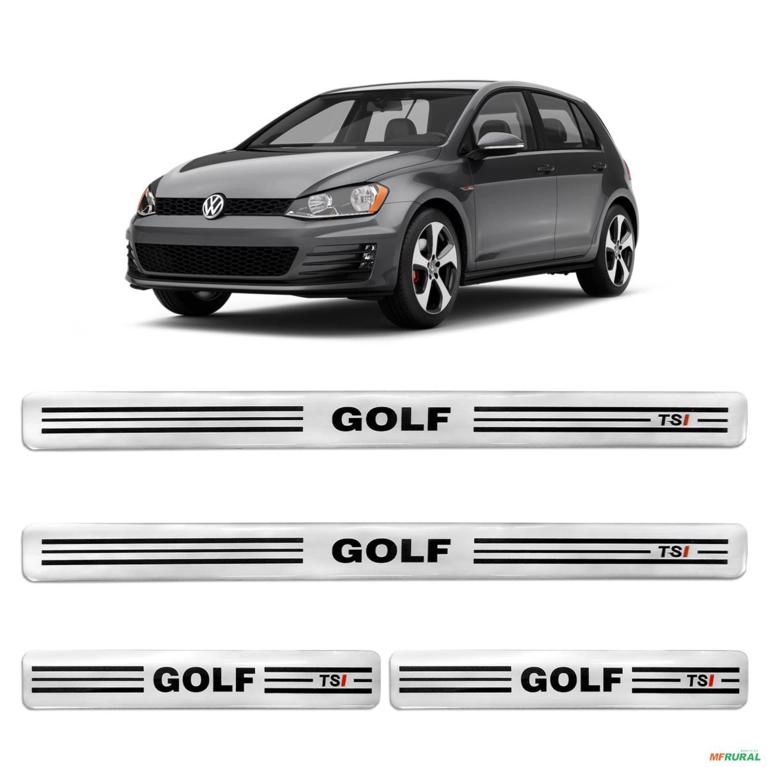 Jogo de Soleira Resinada Golf TSI 2014 a 2020 Prata Alto Brilho Imagem Jogo de Soleira Resinada Golf TSI 2014 a 2020 Prata Alto Brilho