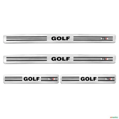 Imagem Jogo de Soleira Resinada Golf TSI 2014 a 2020 Prata Alto Brilho Imagem Jogo de Soleira Resinada Golf TSI 2014 a 2020 Prata Alto Brilho