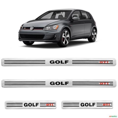 Jogo de Soleira Resinada Golf GTI 2000 a 2020 Prata Alto Brilho Imagem Jogo de Soleira Resinada Golf GTI 2000 a 2020 Prata Alto Brilho