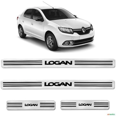 Jogo Soleira Resinada Logan 2008 a 2023 Prata Alto Brilho Imagem Jogo Soleira Resinada Logan 2008 a 2023 Prata Alto Brilho