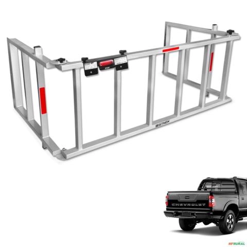 Extensor de Caçamba S10 CD 2001 a 2011 Rampa Prata Imagem Extensor de Caçamba S10 CD 2001 a 2011 Rampa Prata