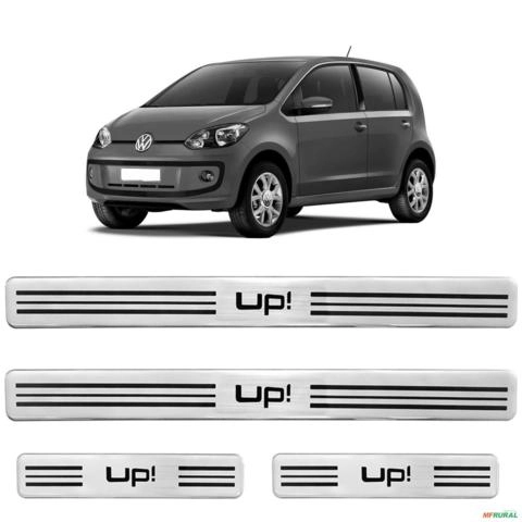Jogo de Soleira Volkswagen Up! 2014 a 2021 Prata Resinada Imagem Jogo de Soleira Volkswagen Up! 2014 a 2021 Prata Resinada