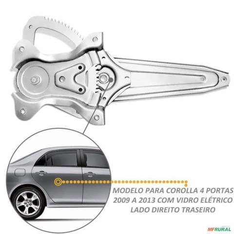 Imagem Maquina Vidro Eletrica Corolla 2009 a 2014 Traseira Direita Imagem Maquina Vidro Eletrica Corolla 2009 a 2014 Traseira Direita