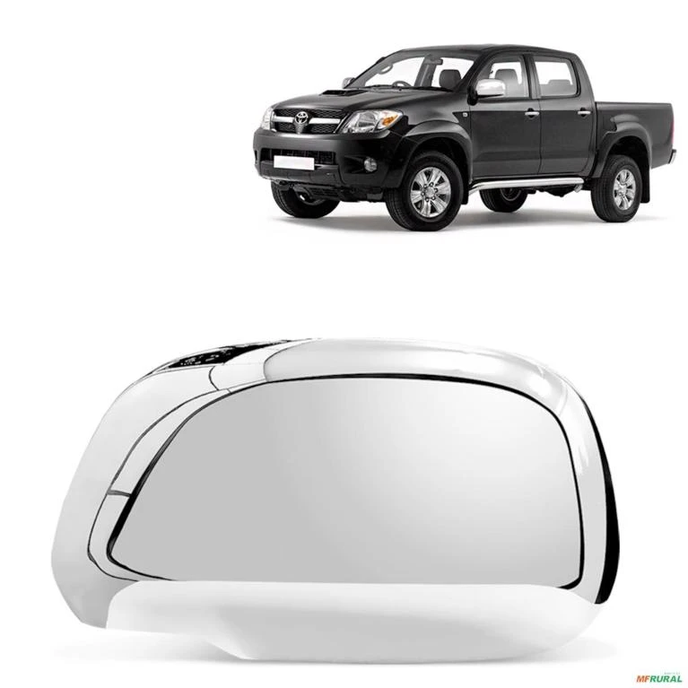 Aplique Retrovisor Toyota Hilux 2005 a 2011 Lado Esquerdo Cromado